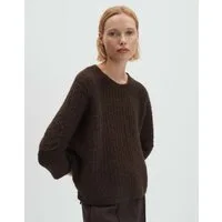 someday Strickpullover TUMELDA Boxy Chunky Knit aus Woll-Alpaka Mix weite Passform, gerader Schnitt, verkürzte Länge, Rippstruktur