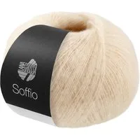 LANA GROSSA SOFFIO Häkelwolle, 215 m (flauschiges Lace-Garn aus Merino- & Baumwolle), 25 g