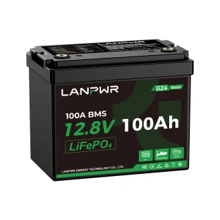 [EU Direct] LANPWR 12V 100Ah LifePO4 Pack A Grade Cells, 1280Wh Superior Deep Cycle Lithium Iron with BMS, Phosphate Bat