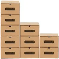 BigDean Schuhbox 10 Boxen stapelbar mit Sichtfenster & Schublade Schuhe Spielzeug etc. (Set, 10 St., Schuhbox), Bemalbar, Dekorierbar, Stapelbar