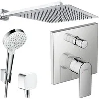Hansgrohe und Jowi Duscharmatur Unterputz Duschsystem mit Kopfbrause, Vernis Shape Duscharmatur (Set, 5-Teilig, OPTIONAL: 6-Teilig)