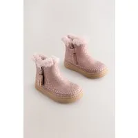Next Reißverschluss-Stiefeletten mit Kunstfellfutter Stiefelette (1-tlg)