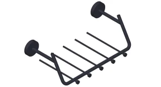 Giese Gästehandtuchkorb mit Haken schwarz matt, 33076-14 33076-14
