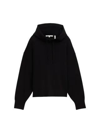 Denim Tom Tailor - Relaxed Strickpullover mit Kapuze deep black - Gr. - S