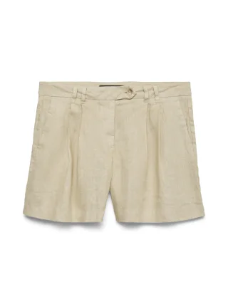 VERO MODA - VMLAICA MW FLOWY LINEN SHORTS Cement - Gr. - XL
