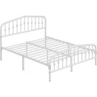 Yaheetech Metallbett 90-160cm (B), Bettrahmen Vintage Bettgestell mit kronenförmigem Kopfteil