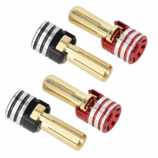 4PCS Hard Case Battery Cooler Bullet Plug Banana Head for 1/10 RC Off-Road Monster Truck RC Modified Car