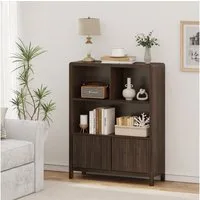 en.casa Highboard, »Lukkodso« mit 2 Türen,5 Fächern 103x80x28 cm Walnussoptik