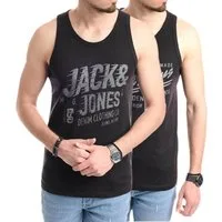 Jack & Jones Tanktop Bedrucktes Shirt aus Baumwolle (2er-Pack) mit Print