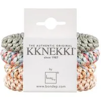 Grußkarte Kknekki Haargummi – Modische & haarschonende Accessoires Beige, Pink