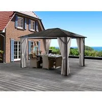 KONIFERA Pavillon Aruba, mit 4 Seitenteilen, Gestell aus Aluminium, Dach aus Polycarbonat-Stegplatten