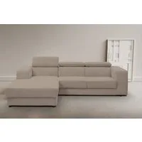 WERK2 Ecksofa Cherry 270 x 192 cm modern & bequem, Kopfteilverstellung, Bettfunktion, Cord, L-Form, XXL, Schlaffunktion, Bettkasten