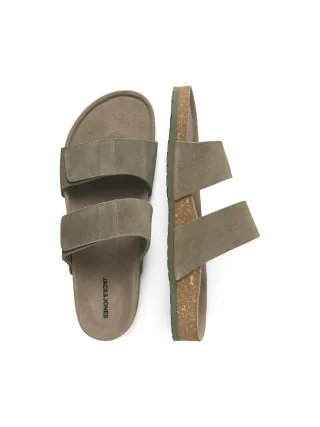 JACK&JONES - JFWMALTA SUEDE SANDAL Martini Olive - Gr. - 44