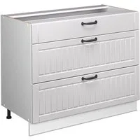 Vicco Unterschrank Fame-Line, Weiß Landhaus/Weiß, 100 cm ohne Arbeitsplatte (1-St)