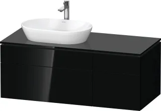 Duravit L-Cube Konsolenwaschtischunterbau wandhängend Schwarz Hochglanz 1220x550x482 mm - LC48760404 LC4876040400000
