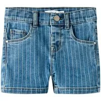 Name It Jeansshorts NMFSALLI SLIM DNM SHORTS 3555-ON NOOS Denim Baumwollmischung, leichte Used Effekte, Allover Druck