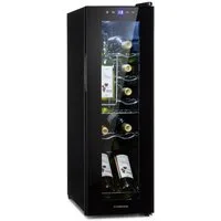 Klarstein Weinkühlschrank Shiraz 12 Slim Uno Weinkühlschrank 12 Flaschen 32L 1 Zone 5-18°C, für 12 Standardflaschen á 0,75l,Wein Flaschenkühlschrank Weintemperierschrank Weinschrank Kühlschrank