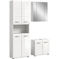 welltime Badmöbel-Set FLORENZ, 3-teilige Badkombination, hochwertige MDF-Front, (Set, best. aus: 1 Hochschrank, 1Waschbeckenunterschrank, 1 Spiegelschrank), Bad-Kombination, Bad-Möbel, Badezimmer, Kombination, Kombi