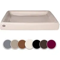 SABRO Hundekorb KUDDE Orthopädisch - Waschbar & Wasserabweisend - Ergonomisch aus, Kunstleder, Premium Hundebett mit wechselbarem Bezug für jede Hundegröße