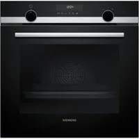 SIEMENS Pyrolyse Backofen iQ500 HB578HBS7, mit Teleskopauszug nachrüstbar, Pyrolyse-Selbstreinigung, Backwagen mit ausziehbarer Tür für bequemes Kochen & Backen