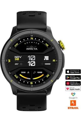 Invicta I-Tech - 2 Pro ITECH-005 Herren Uhr - Smartwatch Bewegung - Edelstahl mit schwarzem Zifferblatt - 46 mm