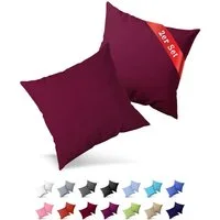 Buymax Kissenbezüge Kissenbezug 100% Baumwolle Premium Jersey, (2 Stück), Kissenhüllen, Reißverschluss, atmungsaktiv, unifarben, einfarbig