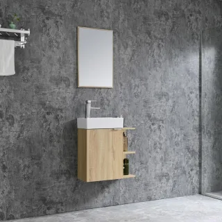 Neuesbad Serie 80 Gäste-Waschtischset B:55, H:60, T:22cm, holz NBHT55002