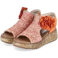 Rieker Rieker V1783-90 Damen Textil & Synthetik orange Sandalette