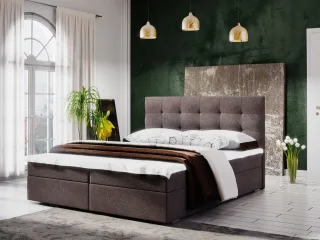 Boxspringbett Schlafzimmerbett KERLON 140x200cm Braun inkl.Bettkasten