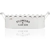 Sandra Rich Jardiniere FLOWERS & GARDEN Jardiniere Blumenkasten mit Griffen 32cm weiß