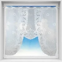 Arsvita Vorhang (1 St), Stangendurchzug, halbtransparent, Bistrogardine in Spitzenoptik, 120cm x 105cm (BxL) mit Stangendurchzug