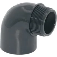 HAF Rohrverbinder 1-10x PVC Winkel 90° 50mm Klebemuffe x 2" Außengewinde PN16 Pool, Max. Arbeitsdruck 16 bar bei 20 C°