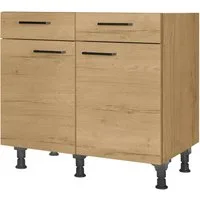 nobilia® Unterschrank "Structura", vormontiert, Breite 90 cm, Soft-Close-Funktion bei den Schubkästen, inkl. höhenverstellbare Sockelfüße