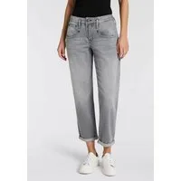 Herrlicher Boyfriend-Jeans Shyra Tap Denim Grey Light Stretch High Waist mit Umschlagsaum