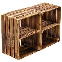 Teramico Holzkiste Holzkiste 2er Set Ablage kurz 50 x 40 x 30cm, Aufbewahrungsbox