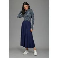 Laura Scott 2-in-1-Kleid wadenlang, figurbetont, mit Stehkragen