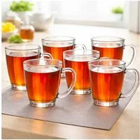 Koopman Tasse Teetasse Kaffeetasse Becher 400ml Transparent 6er Set, 6-tlg., Glas, Glas, 11,5x8cm, mit Henkel, Heißgetränke, Spülmaschinengeeugnet