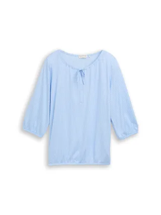 Tom Tailor - Plus Size - Bluse mit Streifenmuster blue white thin stripe - Gr. - 50