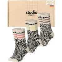 Studio Nolis Tennissocken All Leo Socken Crew Socks Baumwolle (Set, 3 Paar)