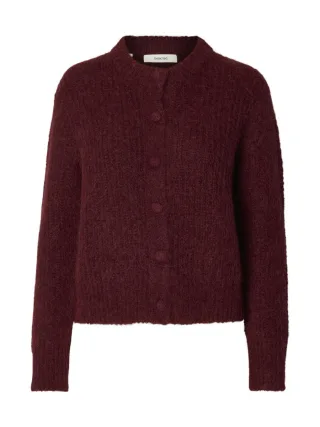 selected men - Strickjacke mit Knopfleiste rot - Gr. - S