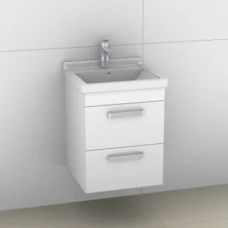 Artiqua 411 Waschtischunterschrank für Starck 3 030348 Weiß Hochglanz, 411-WU2L-D16-7016-68 411-WU2L-D16-7016-68