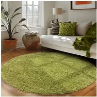 Carpettex Hochflor-Teppich Unicolor - Einfarbig, Rund, Höhe: 30 mm, Einfarbig Shaggy Teppich Wohnzimmer Langflor versch. farben und größen