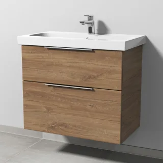 Sanipa 3way Waschtischunterbau zu Geberit iCon Light Waschtisch mit 2 Auszügen, Eiche-Kansas UM57259