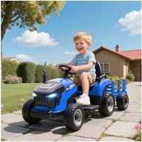 AIYAPLAY Elektro-Kindertraktor Elektrischer Traktor, Belastbarkeit 30 kg, (1-tlg), Soft-Start-Funktion, für Kinder im Alter von 3-8 Jahren, Blau