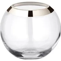 EDZARD Dekovase Mirinde, Kristallglas, mundgeblasen mit Platinrand, H 18 cm
