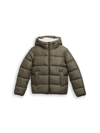 Denim Tom Tailor - Puffer-Jacke mit Kapuze grape leaf green - Gr. - L