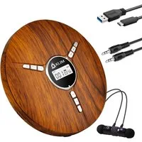 KLIM Tragbarer Discman, inklusive Kopfhörer Stereo-CD Player (hochwertiger CD-Spieler für unverwechselbares Hörerlebnis, MP3)