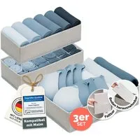 Blumtal Faltbox Kompatibel HEMNES, MALM, PAX Organizer Ordnungssystem Kleiderschrank (3 St), Faltboxen für BHs, T-Shirts - Boxen für Schrank