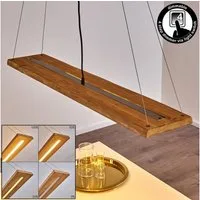 hofstein Pendelleuchte »Volano« dimmbare aus Holz/Metall in Braun/Dunkelgrau, 3000 Kelvin, moderne Hängelampe, Höhe max. 150cm, Pendellampe dimmbar,3000 Lumen