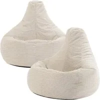 icon Sitzsack 2er Set Sessel mit Rückenlehne aus Cord „Dalton“, Sitzsack XXL, Gaming Sitzsack, Made in Germany, Erwachsene & Kinder
